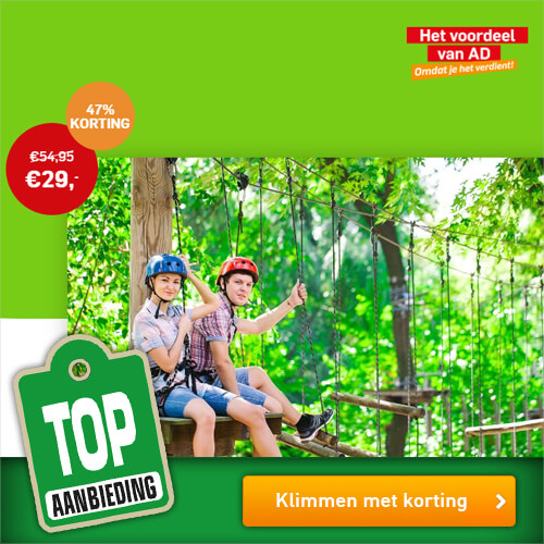 Klimpark Zips & Ropes met 47% korting bij AD Webwinkel