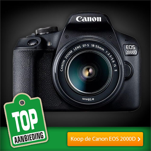 Koop nu de Canon EOS 2000D + 18-55mm IS II - Zwart