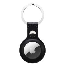 Apple AirTag PU Leren Sleutelhanger Zwart