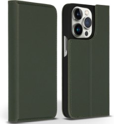 Accezz Premium Leather Slim Bookcase voor de iPhone 14 Pro Groen