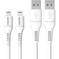 Accezz 2 pack Lightning naar USB kabel voor de iPhone 14 Pro Max MFi certificering 2 meter Wit