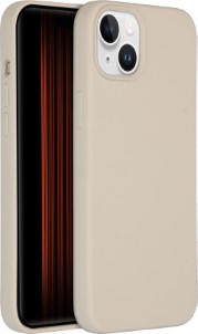 Accezz Liquid Silicone Backcover met MagSafe voor de iPhone 15 Plus Stone