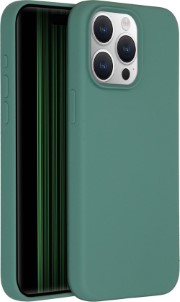 Accezz Liquid Silicone Backcover met MagSafe voor de iPhone 15 Pro Max Donkergroen