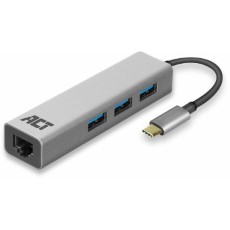 ACT 3 Poorts USB C 3.2 USB 3.0 Hub met Gigabit ethernet poort