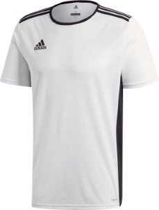 Adidas Entrada 18 SS Jersey Teamshirt Junior Sportshirt Maat 128 Wit|Zwart
