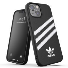 Adidas Apple iPhone 13 mini Back Cover Leer Zwart|Wit