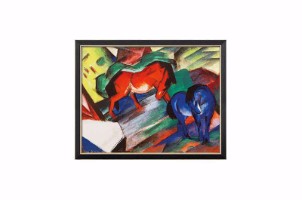 Franz Marc Schilderij Rood en blauw paard