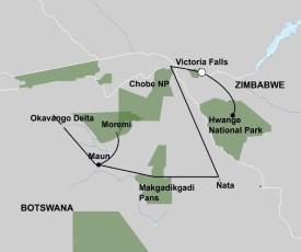 De Wildernis van Botswana en Zimbabwe 17 dagen