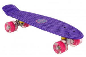 Amigo skateboard Flip it met ledverlichting 55,5 cm paars|roze