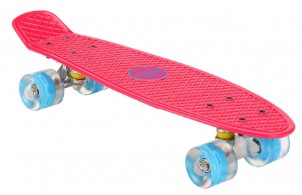 Amigo skateboard Flip it met ledverlichting 55,5 cm roze|blauw
