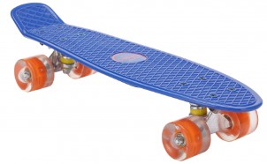 Amigo skateboard Flip it met ledverlichting 55,5 cm blauw|oranje