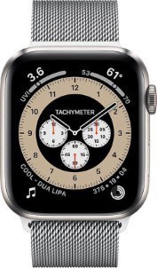 Apple Watch Series 6 Edition GPS plus Cellular, 44mm Kast van Titanium, Silver Milanese Loop band
