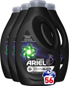 Ariel Vloeibaar Wasmiddel Revitablack Voordeelverpakking 4 x 14 Wasbeurten