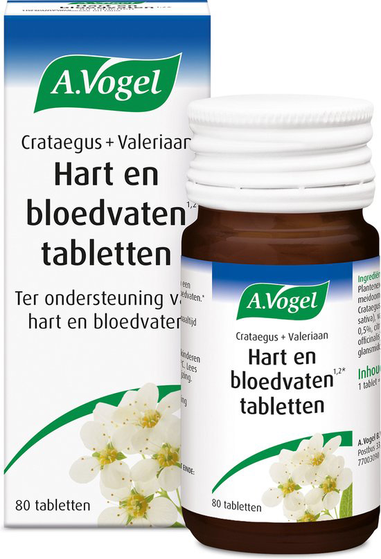 A.Vogel Cratargus Plus Valeriaan Hart en Bloedvaten Tabletten 80 stuks