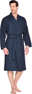 Badrock Wafel Badjas Voor sauna Marineblauw Maat S Unisex wafel badjas blauw