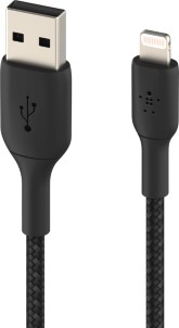 Belkin Braided iPhone Lightning naar USB kabel 2m zwart