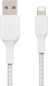 Belkin Braided iPhone Lightning naar USB kabel 2m wit