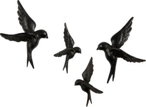 BePureHome Set van 4 Vogels Avaler Zwart