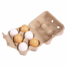 Bigjigs Houten eieren in kartonnen doosje