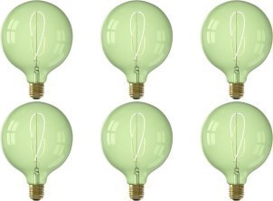 Calex LED Lamp 6 Pack Nora Emerald G125 E27 Fitting Dimbaar 4W Warm Wit 2200K Groen