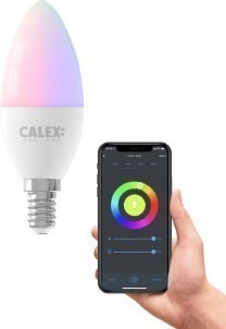 Calex Slimme Lamp Wifi LED Verlichting E14 Smart Lichtbron Dimbaar RGB en Wit licht 5W