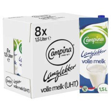 Campina Langlekker Volle Melk 8 x 1, 5L