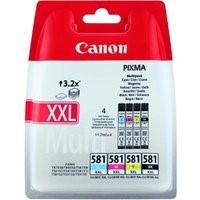 Canon Inktcartridge CLI 581XXL Zwart plus 3 Kleuren