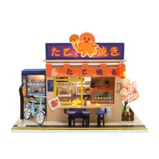 Crafts en Co Modelbouwpakket Miniatuur Poppenhuis Japans Takoyaki Restaurant