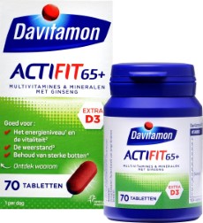 Davitamon Actifit 65 plus | Multivitamine voor 60 plussers | 70 tabletten | Voedingssupplement