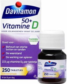 Davitamon Vitamine D 50 jaar Volwassen | vitamine D3 volwassenen | 250 stuks