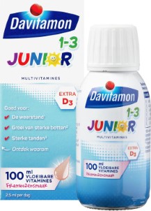 Davitamon Junior 1 jaar vloeibare vitamines | vitamine kinderen | framboos | 100 ml