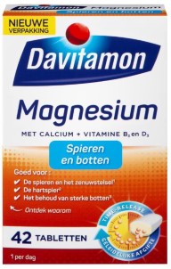 Davitamon Magnesium Tabletten | magnesium met Calcium en Vitamine D | Voor spieren en botten | Voedingssupplement | 42 magnesium tabletten