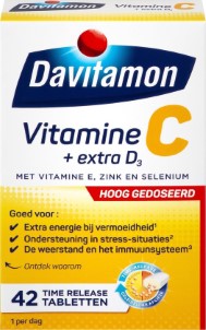 Davitamon Vitamine C Forte en Extra vitamine D3 Time Release 42 Tabletten | Voedingssupplement
