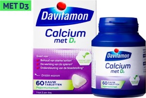 Davitamon Calcium met vitamine D3 | Pepermuntsmaak | Voedingssupplement