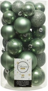 Decoris kerstballenset 30 stuks 4|5|6cm kunststof