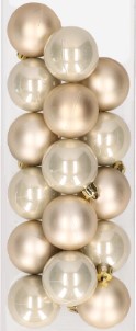 Decoris 16x stuks kunststof kerstballen champagne 4 cm