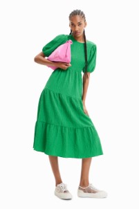 Desigual Midi jurk met rugdecollete GREEN XS