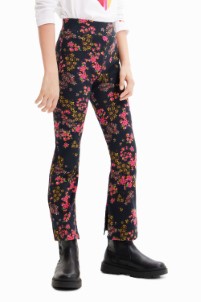 Desigual Flared legging met bloemen BLACK XL