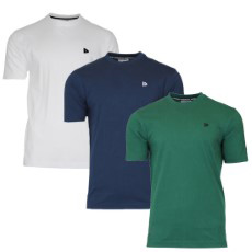 Donnay Heren 3 Pack T Shirt Vince Wit|Navy|Bosgroen Maat S