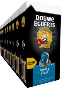 Douwe Egberts Lungo Decaf Koffiecups Intensiteit 6|12 10 x 10 capsules