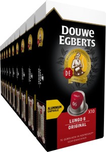 Douwe Egberts Lungo Original Koffiecups Intensiteit 6|12 10 x 10 capsules