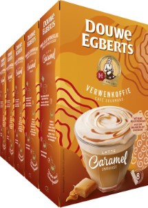 Douwe Egberts Verwenkoffie Latte Caramel Oploskoffie 5 x 8 zakjes