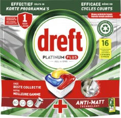 Dreft Platinum Plus All In One Vaatwascapsules Citroen 16 Capsules