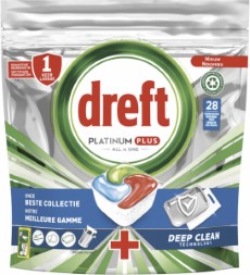 Dreft Platinum Plus All In One Deep Clean Vaatwastabletten Voordeelverpakking 1 x 33 stuks