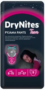 DryNites Girl Absorberende Luierbroekjes 8 tot 15 jaar | 27 tot 57kg 9 stuks