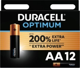 Duracell Optimum Alkaline AA batterijen 12 stuks