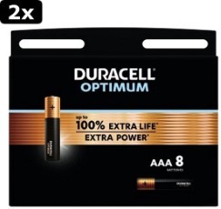 Duracell Optimum Alkaline AAA 2 x 8 stuks