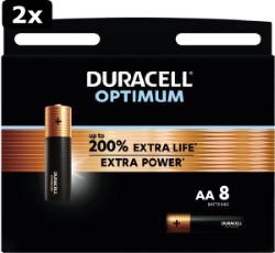 Duracell Optimum Alkaline AA 2 x 8 stuks