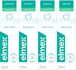 Elmex Sensitive Clean Fresh tandpasta 4 x 75ml Voor Gevoelige Tanden Voordeelverpakking