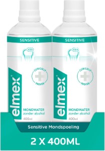 Elmex Sensitive Mondwater 2 x 400 ml Voordeelverpakking